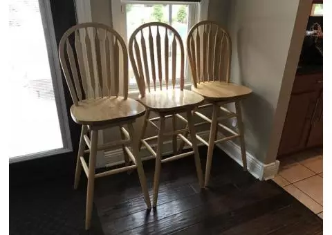 3 oak bar stools
