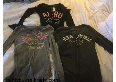 Lot of 3 Aeropostale Henley size Medium shirts